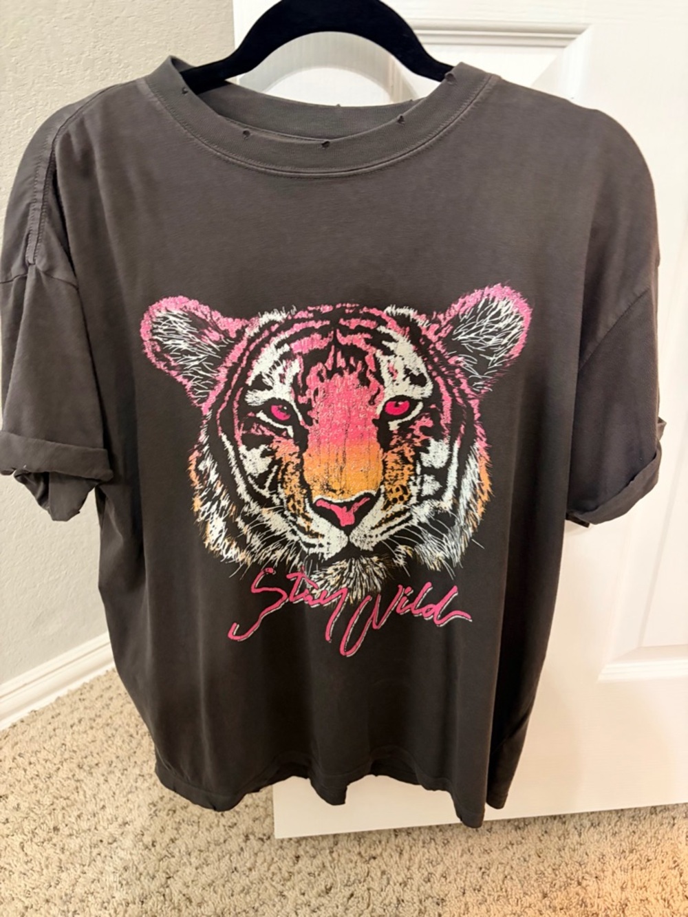 Girl Dangerous Graphic Tee - Charcoal with Pink Accents